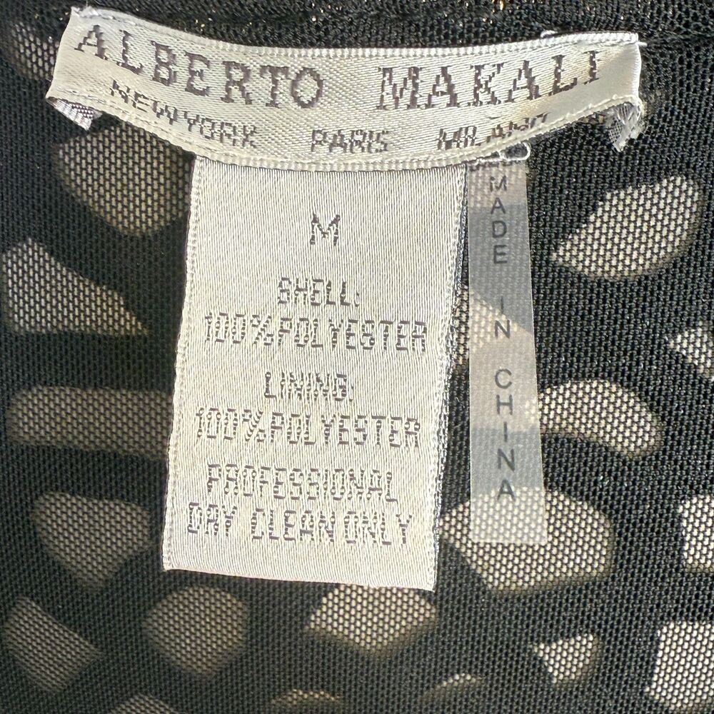 Alberto Makali | Gold and Black Mesh Open Jacket | Sz M - Picture 4 of 6